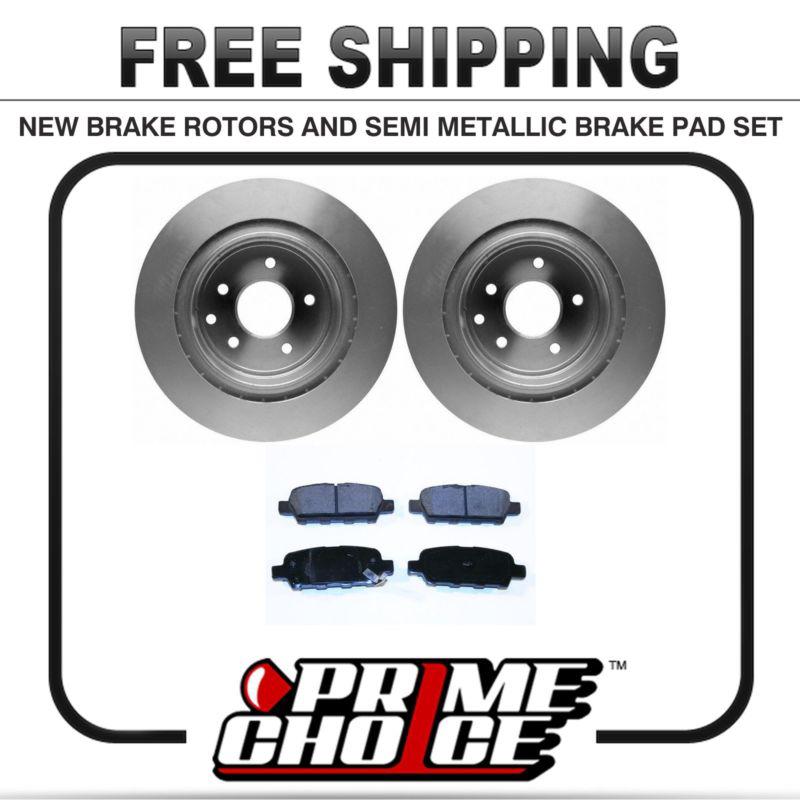 Premium rear metallic brake pads and disc rotors complete kit left & right pair