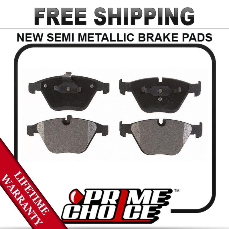 Front semi metallic disc brake pad kit full set with lifetime warranty