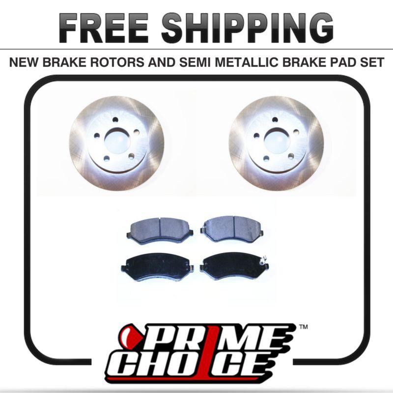 Premium front metallic brake pads and disc rotors complete kit left & right pair