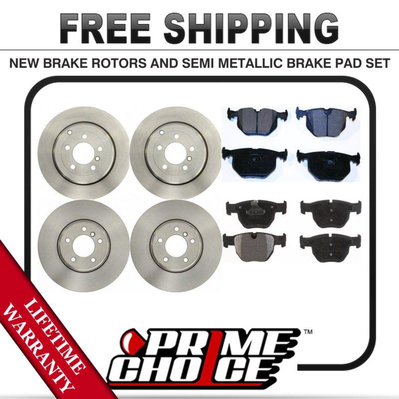 Front + rear kit (4) brake rotors & (8) brake pads with lifetime warranty