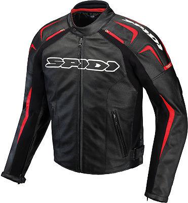 Spidi track leather jacket black/red e54/us44 p120-021-54