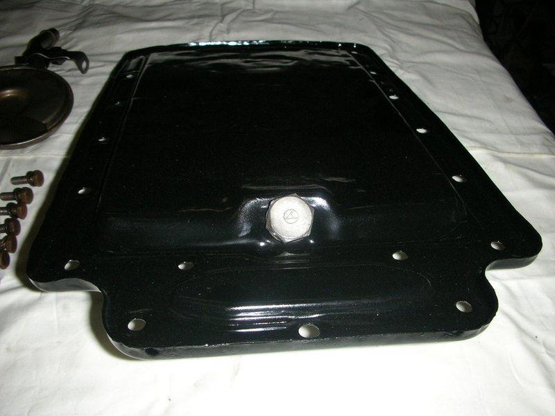 Corvair oil pan, pick-up, 19 pan bolts, fresh black engine enamel paint 60-69