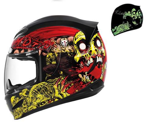 Icon airmada chainbrain helmet x-small new glow in the dark