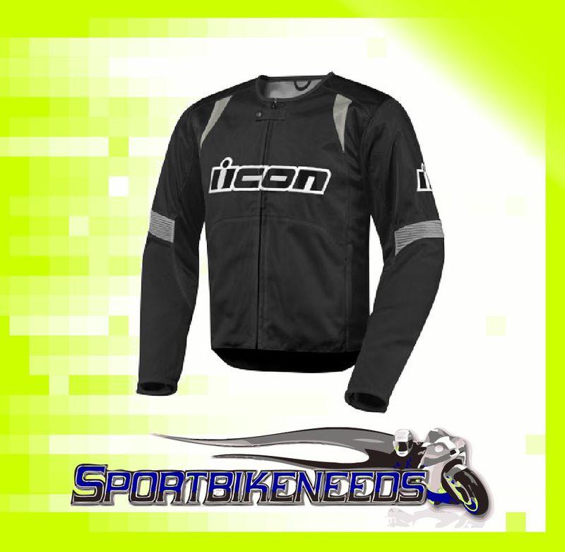 Icon overlord nylon jacket textile black grey xxl 2xl