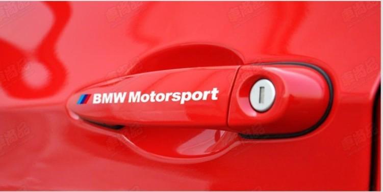 New 4 pcs brand 100% bmw car handle stickers white 12.0 cm