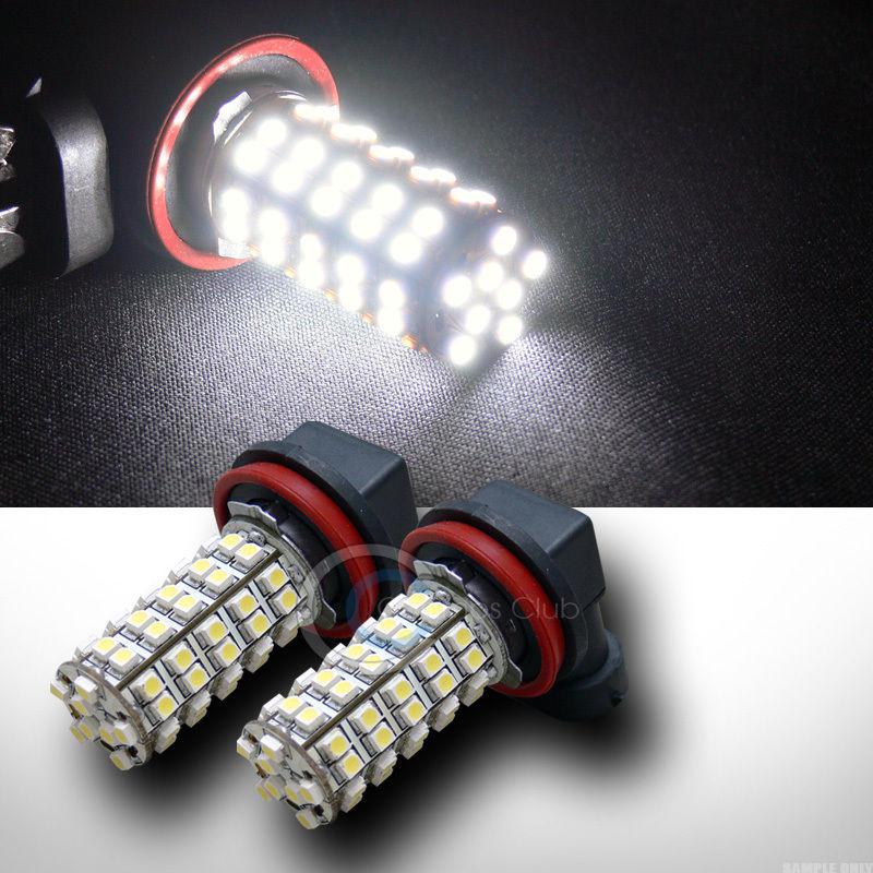 New 2pc white h11 68x 3528 smd led car bumper fog/driving light lamp bulbs set