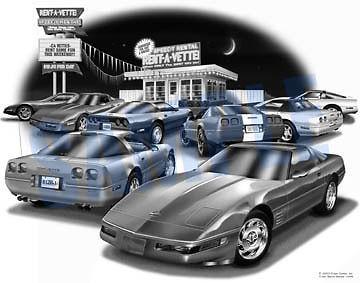 Corvette 1993, 1994 c5 auto art car print   ** free usa shipping **