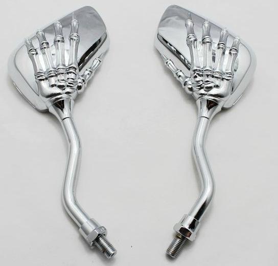 Chrome motorcycle chopper cruiser side mirrors  honda yamaha suzuki kawasaki