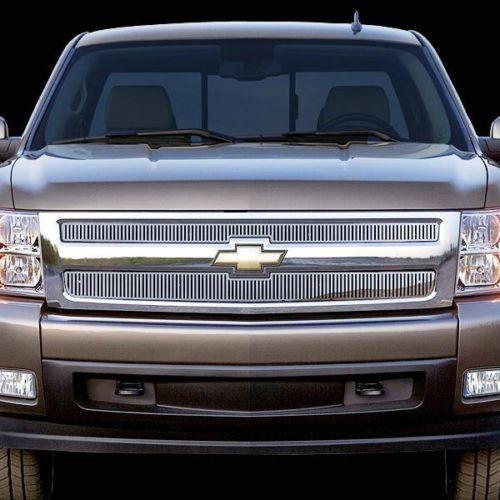 Chevy silverado 1500 07-13 vertical billet polished stainless truck grill add-on