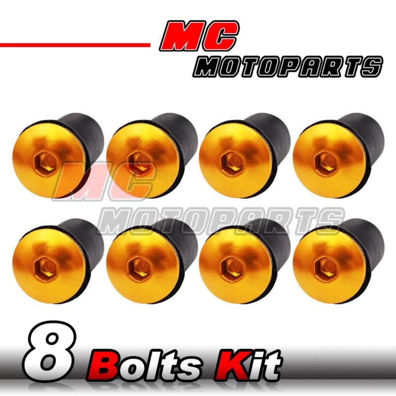 Gold windscreen bolts wellnuts set kawasaki zx-10r ninja 2006-2007