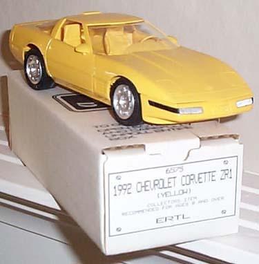  gm 1992 corvette zr-1 yellow coupe promotional model new in the box