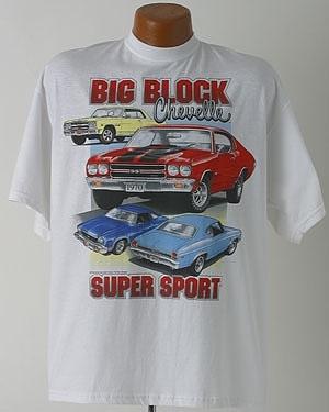 Chevelle big block ss muscle car art t-shirt