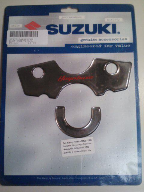 Suzuki hayabusa 2003 liquid chrome triple clamp trim 