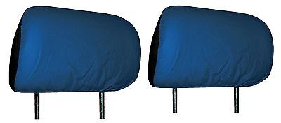 2 piece set pair of matching blue black head rest covers for car truck van suv j