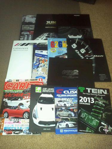 Jdm automobile catalogs, calander, and magazine, total 12 pieces