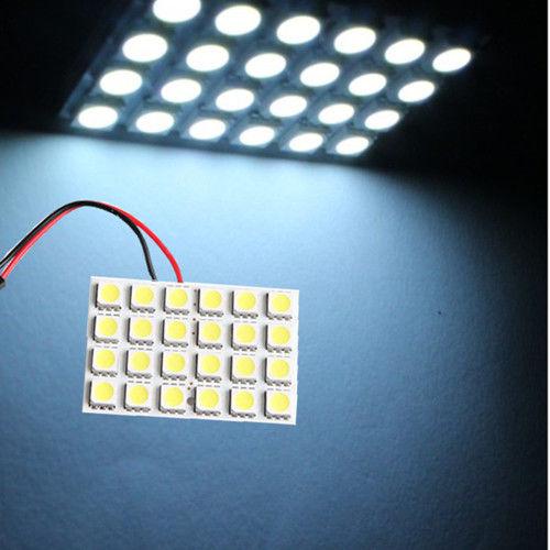 2x 24smd 5050 white/red/blue/warm interior led panel light t10 festoon dome map