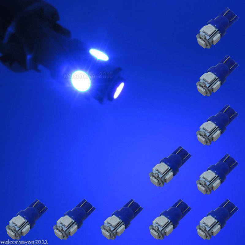 10pcs blue t10 5-smd 5050 light bulb lamp 168 194 for car led wholesale bulk c