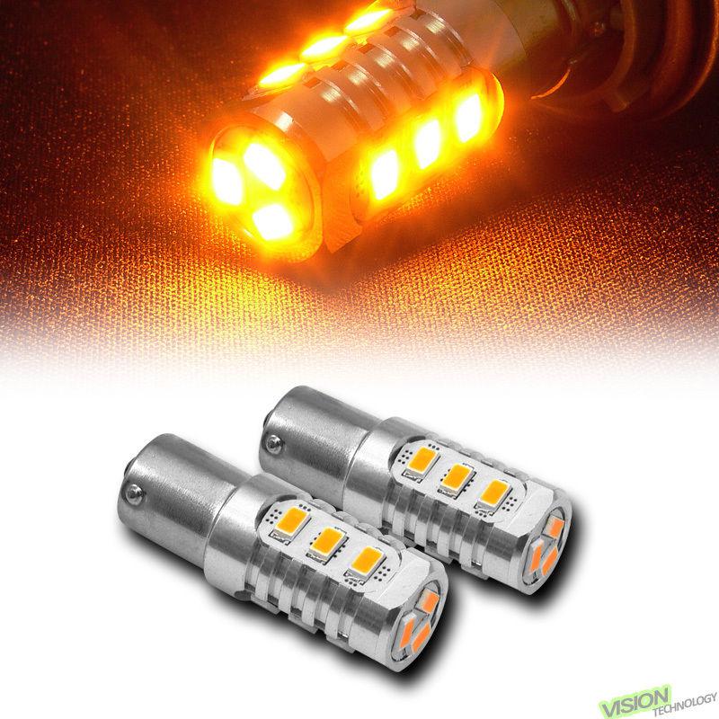 2pc yellow 1156 ba15s 12x 5730 smd led stop/brake light lamp bulbs pair 27