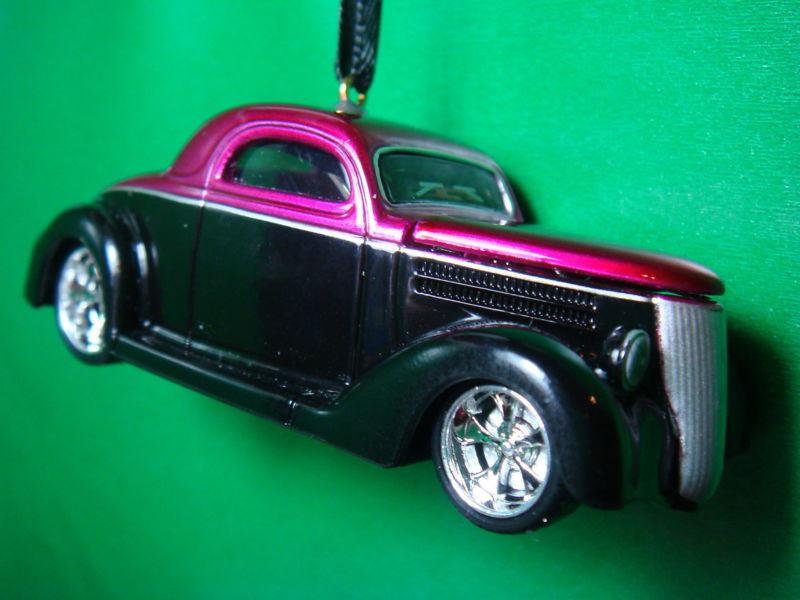 1936 '36 ford coupe purple / black christmas tree ornament
