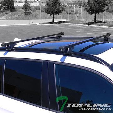 54" black aluminum adjustable roof rail rack cross bars carrier baggage w/lock