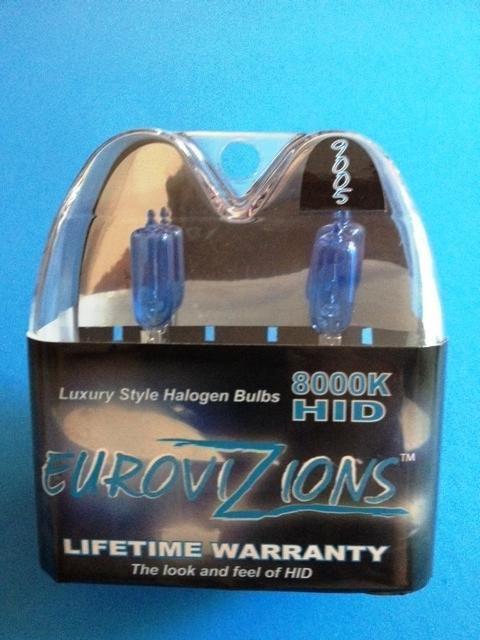 White/blue tint 9005 hb3 xenon hid look high beam headlights  bulbs 8000k "new"