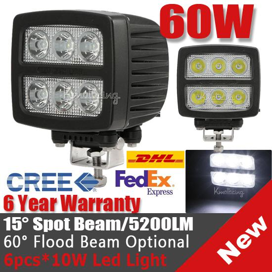 60w cree spot pencil led work offroad light driving lamp 4wd awd pickup ute atv