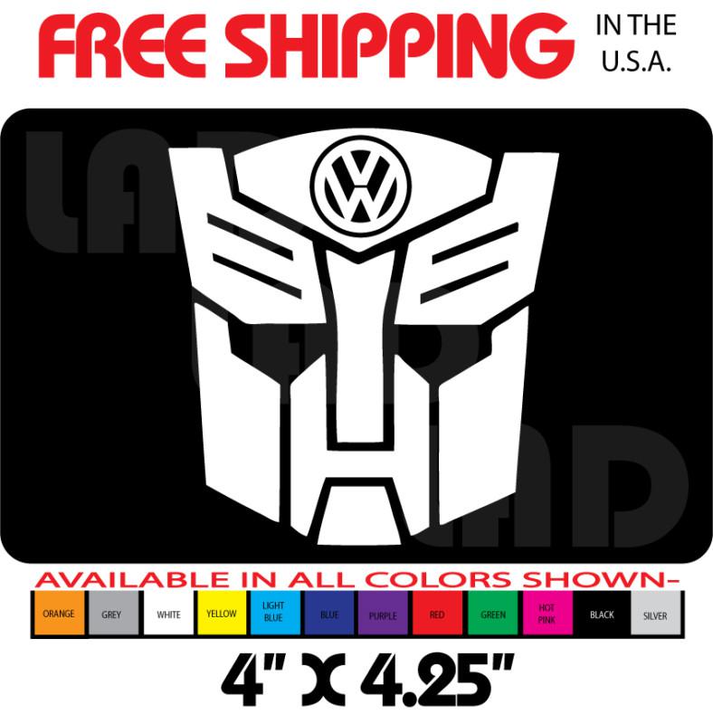 1- vw transformer aotobot 4"x4.25" bug bus beatle ghia fastback eos gti cc