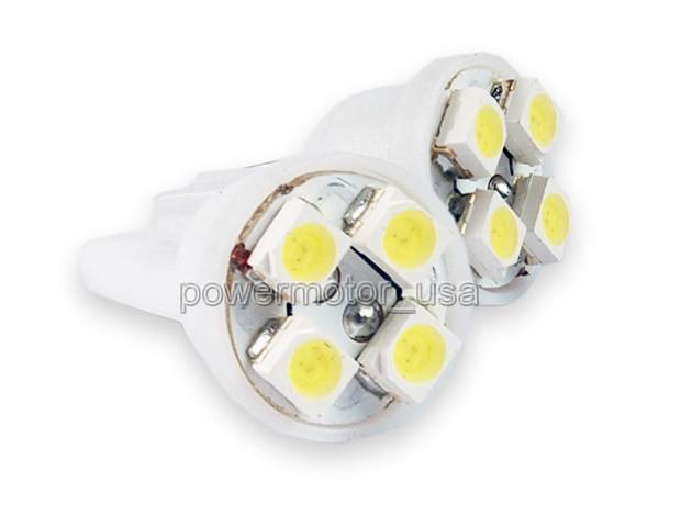 2x white t10 168 194 147 555 159 558 904 921 4 smd led light bulbs lamp pw009-2