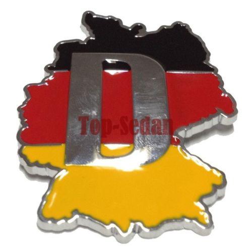 Deutschland brd germany land flag metal grill grille badge emblem auto fit audi