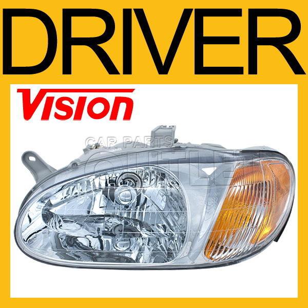 Head light lamp assembly for 98-02 sephia 4dr sedan lh driver side replacement