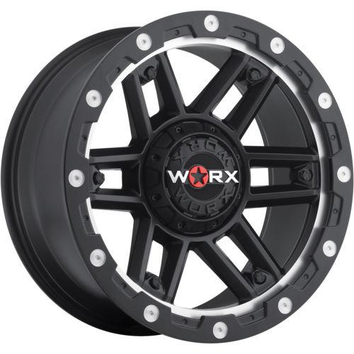 17x9 black worx tank (804) wheels 6x135 6x5.5 +1 chevrolet k-2500 6-lug k-1500