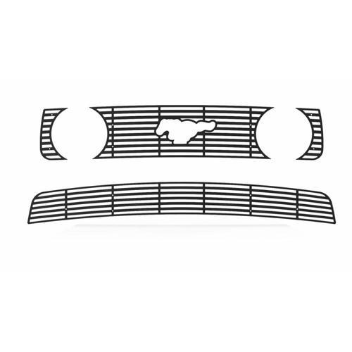 Ford mustang gt 05-09 horizontal billet black powdercoat grill insert trim cover