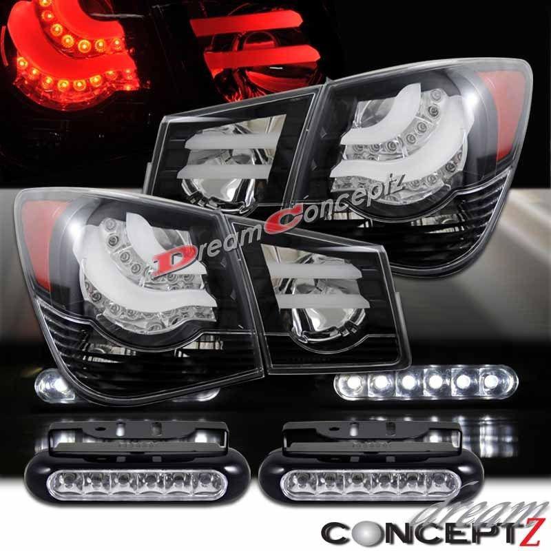 Chevy cruze l.e.d tail lights 4 pieces smoke lens l.e.d daytime running lights