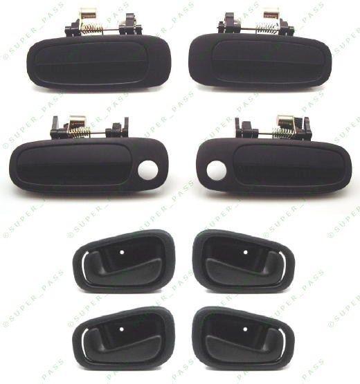 98 - 02  8 pc = 4 outside + 4 inside black door handles set fits: toyota corolla