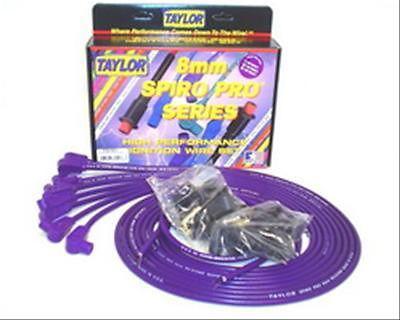 Taylor spark plug wires spiro-pro 8mm purple straight boots universal l8/v8