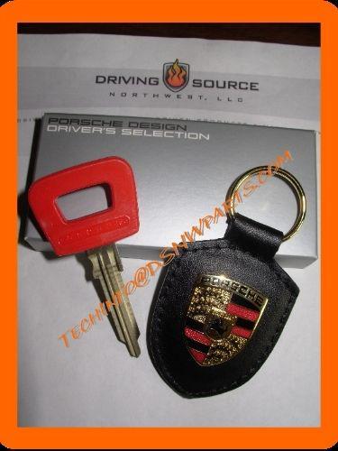 Porsche key red valet genuine & crested fob 911 912 930 914 964 993 carrera c2/4