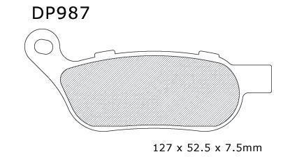 Dp standard brake pads rear harley-davidson fxd dyna super glide 2008-2009