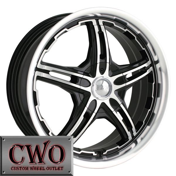 17 black mpw mp109 wheels rims 5x100/5x114.3 5 lug jetta altima eclipse camry