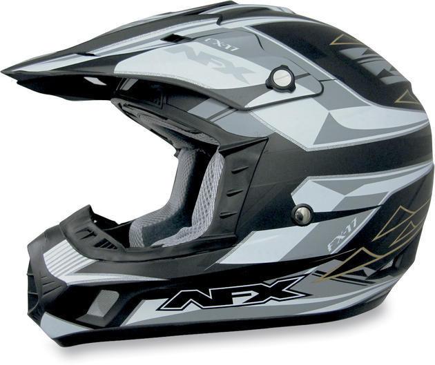 2012 afx fx-17y offroad motorcycle helmet flat black multi youth sm/small