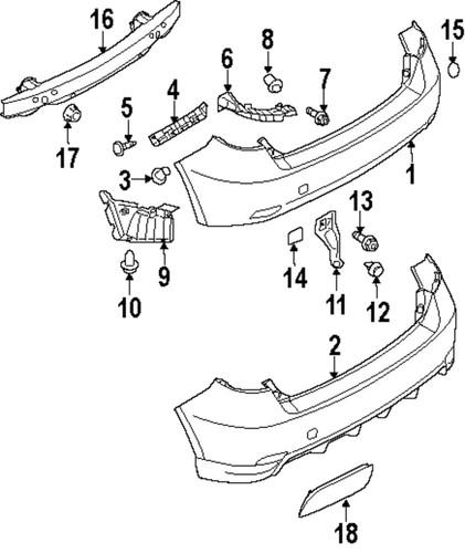 Subaru oem 57704fg010 rear bumper-bumper cover