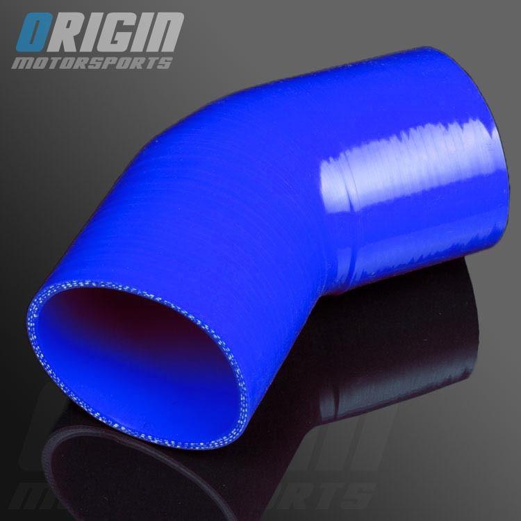 Blue 4.0" to 4.0" 45 degree turbo intercooler silicone elbow pipe hose coupler