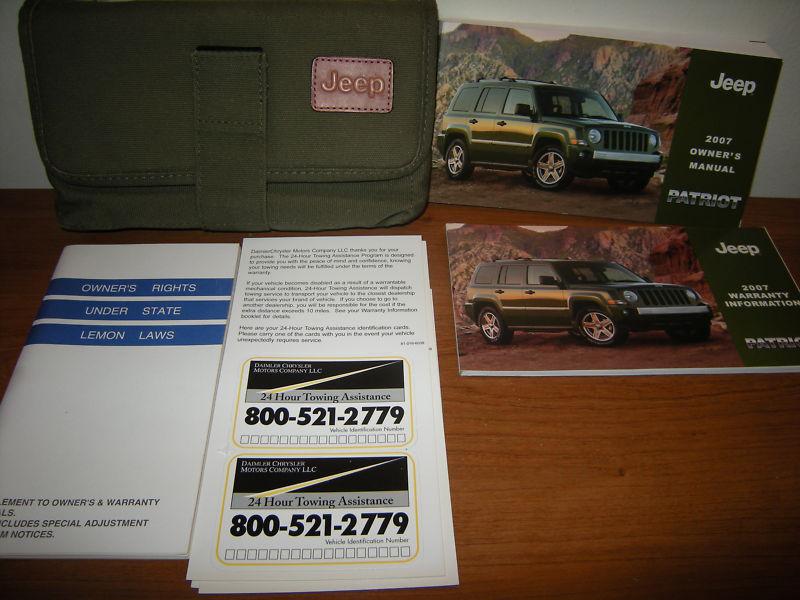 07 2007 jeep patriot owners manual with case