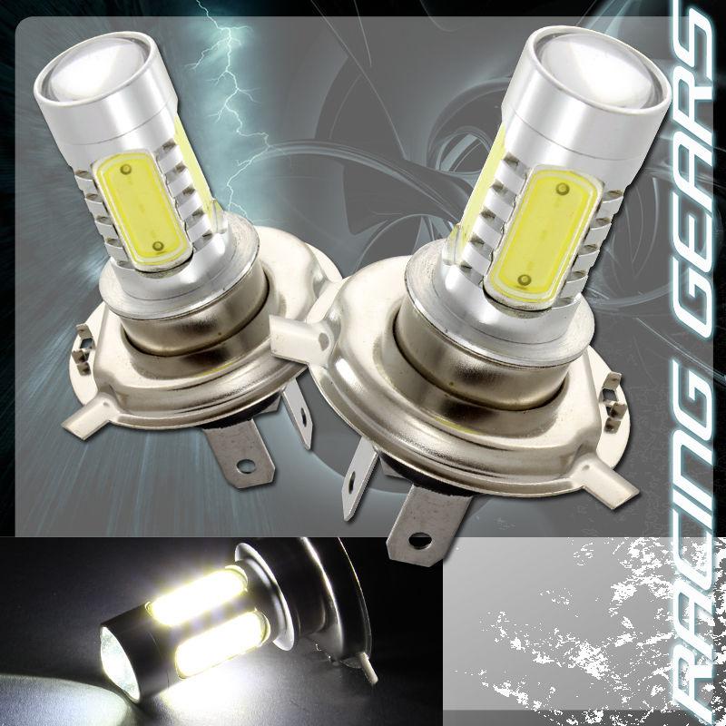 2x chevy ford honda h4 white 5 led 11w projector high low beam fog lights bulbs