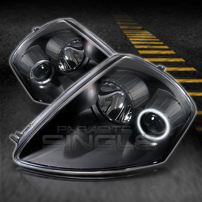 00-05 eclipse gs gt rs gts spyder jdm black ccfl halo projector head lights lamp