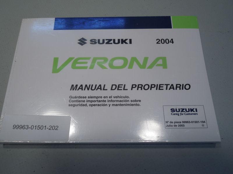 2004 suzuki  verona owners manual spanish text new