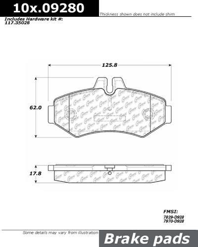 Centric 106.09280 brake pad or shoe, rear