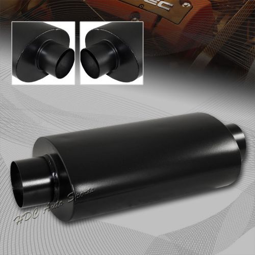 3&#034; inlet/outlet black coated stainless steel muffler resonator canister-no tip