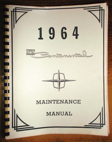 1964 lincoln continental repair service shop maintenance manual oem 64 reprint