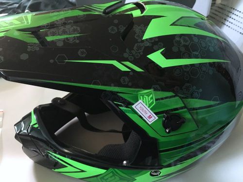 Hjc youth cl-xy pop n lock mc4 helmet size medium m new neon green black motor