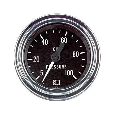 Stewart warner deluxe series mechanical oil pressure gauge 2 1/16" dia 82323